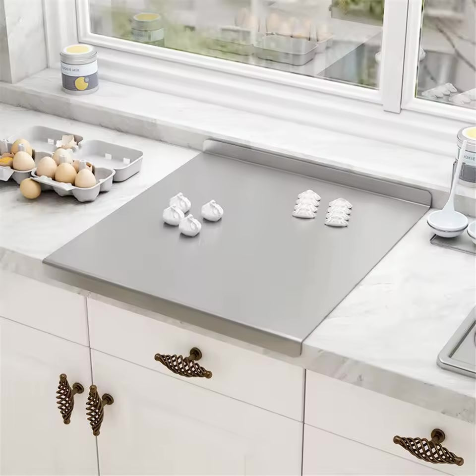 Planche à découper XXL en acier inoxydable de 30 x 40 cm en 2 versions différentes - plus de microplastiques dans vos aliments