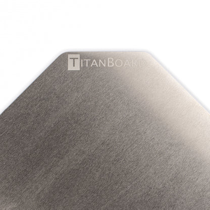 TitanBoard - das Original aus 100% Titan - kein Mikroplastik mehr in Ihrem Essen - jetzt als Set mit antirutsch-Unterlegematte